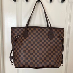 Brown Checkered Large Unbranded Tote Bag.